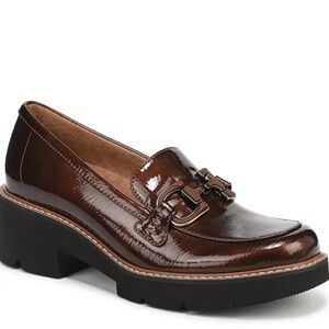 Naturalizer Heeled Loafers - Med Brown, Sz 8 1/2